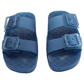 Balenciaga-Balenciaga Mallorca Slip On Sandals in Blue Plastic-Blue,Light blue
