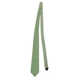 Corbata estampada Versace en seda verde Otro