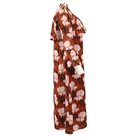 Ganni-Ganni Monette Georgette Dress in Brown Print Viscose-Other