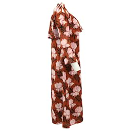 Ganni-Ganni Monette Georgette Kleid aus Viskose mit braunem Print-Andere