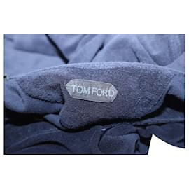 Tom Ford-Tom Ford Polo Manches Courtes en Coton Bleu Marine-Bleu,Bleu Marine