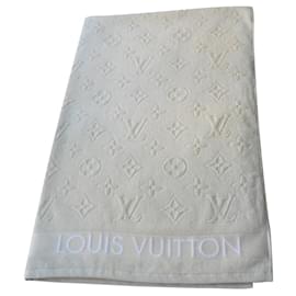 Louis Vuitton-LOUIS VUITTON Serviette de plage Ecru LVacation ETAT NEUF-Blanc cassé