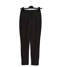 Hermès Jodhpur Hose aus anthrazitfarbener Wolle Größe 38 Anthrazitgrau