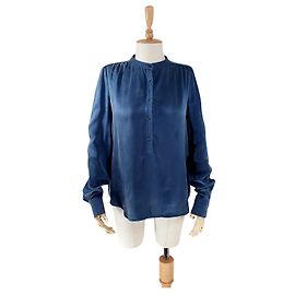 Noa Noa Bluse aus Seide Blau Blau