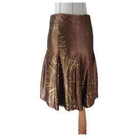 Saia midi de seda Hugo Boss Multicor