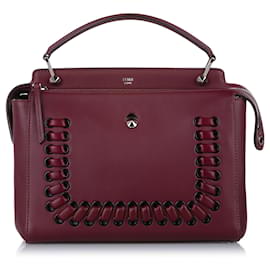 Fendi Red DotCom Ledertasche Rot Bordeaux