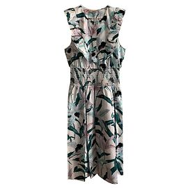 Tory Burch Robe en popeline de coton imprimée Multicolore