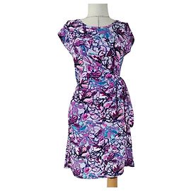 Vestido Diane Von Furstenberg de seda roxo e rosa Multicor Roxo