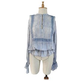 Autre Marque Hunky Dory Blue Viscose Top M/L Blue