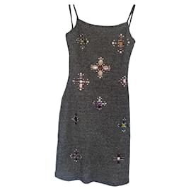 Chanel-Chanel rhinestone dress-Grey