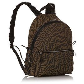 Fendi Brown Zucca Vertigo Canvas Rucksack Braun