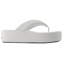 Balenciaga-Sandales Rise Thong en Toile Blanche-Blanc