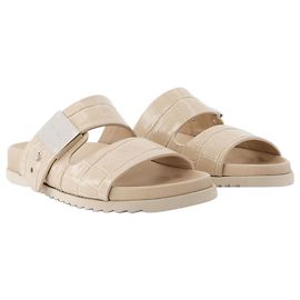 Burberry Slides Olympia em couro bege Bege