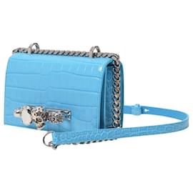 Alexander Mcqueen-Mini Jewel Satchel in Blue Leather-Blue