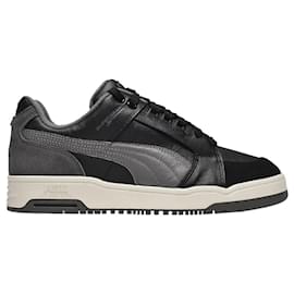 Puma-Slipstream Retro Baskets in Black Leather-Black