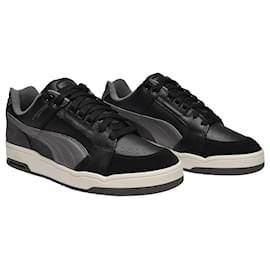 Puma-Slipstream Retro Baskets in Black Leather-Black