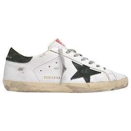 Golden Goose Deluxe Brand-Super-Star Baskets in White Leather and Military-White