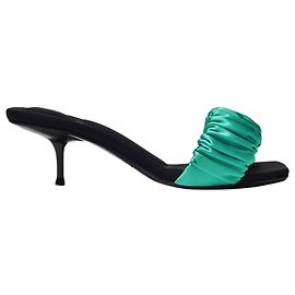 Alexander Wang Jessie 55 Sandali Scrunchie Mid in Raso Verde Verde