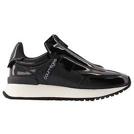 Courreges Tênis Desaparecido Zip em PVC Preto Preto