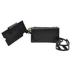 Off White Custodia per iPhone in pelle nera Nero