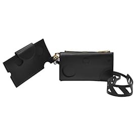 Off White iPhone Case in Black Leather Black