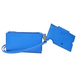 Off White-iPhone Case in Blue Leather-Blue
