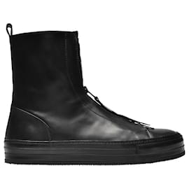 Ann Demeulemeester-Reyers Sneakers in Black Leather-Black