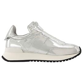 Courreges Mirror Zip Sneakers in Silver PVC Metallic