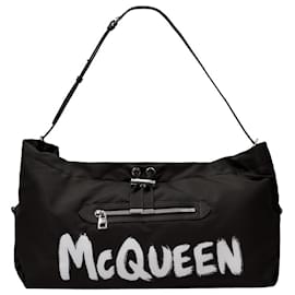 Alexander Mcqueen-Drawstring Bag in Black Nylon-Black