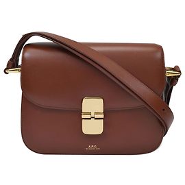 Apc Mini bolsa Grace em couro liso de avelã Marrom
