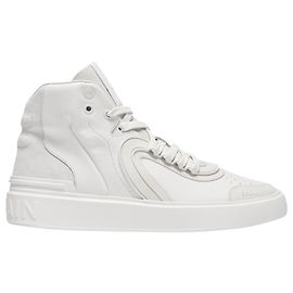 Balmain Baskets B-Skate en Cuir Blanc Blanc