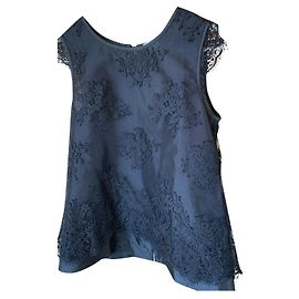 Dolce & Gabbana Top in Taffetà Nero e Pizzo Nero