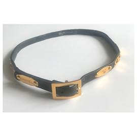 Chanel-Cinturón con abalorios vintage-Negro,Gold hardware