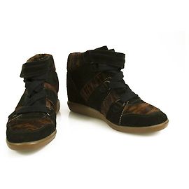 Isabel Marant Etoile Isabel Marant Baskets compensées poney en daim Americana Étoile Bobby Baskets 38 chaussures Multicolore