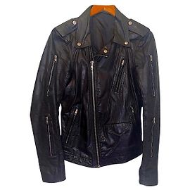 Rick Owens rare 09 AW Black Leather Stooges Jacket Black