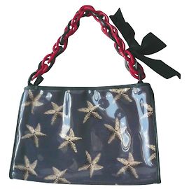 Bolsa YVES SAINT LAURENT Azul escuro Muito bom estado Conchas Azul escuro