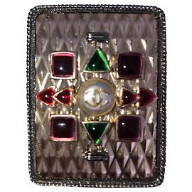 Spilla Chanel con cabochon multicolore Multicolore