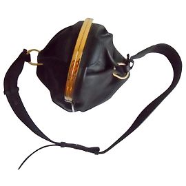 Sac à main en cuir véritable MAX MARA Noir