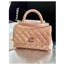 Chanel-Coco Handle Iridescent Small Rainbow Hardware Caviar-Pink