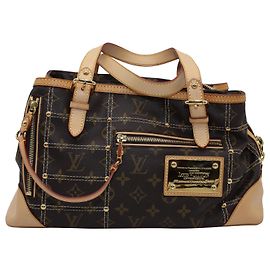 Louis Vuitton Monogram Riveting Handbag in Brown Coated Canvas Brown