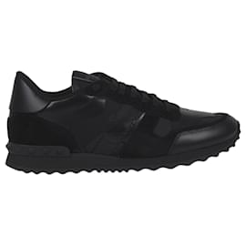 Valentino-Rockrunner Camouflage Sneakers-Black