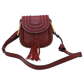 Bolsa de Ombro Chloé Hudson em Couro Borgonha Bordeaux