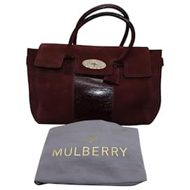 Mulberry-Bolsa com fivela Mulberry Bayswater em camurça Borgonha-Bordeaux