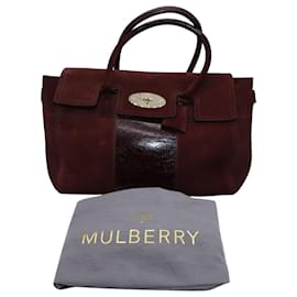 Mulberry-Mulberry Bayswater Buckle Bag in Burgundy Suede -Dark red