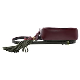 Saint Laurent-Saint Laurent Quilted Lou Camera Bag in Burgundy Leather-Dark red