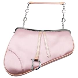 Dior-Dior Mini Saddle Bag in Pink Satin-Pink