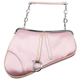 Mini Saddle Bag Dior em cetim rosa Rosa