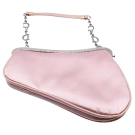 Dior-Dior Mini Saddle Bag in Pink Satin-Pink
