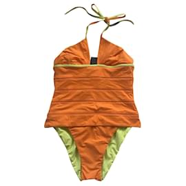 Fendi-Fendi Neon Orange One Piece Swimsuit-Orange