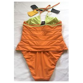 Fendi-Fendi Neon Orange One Piece Swimsuit-Orange